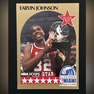 Magic Johnson 1990 NBA HOOPS basketball card ALL STARS Miami